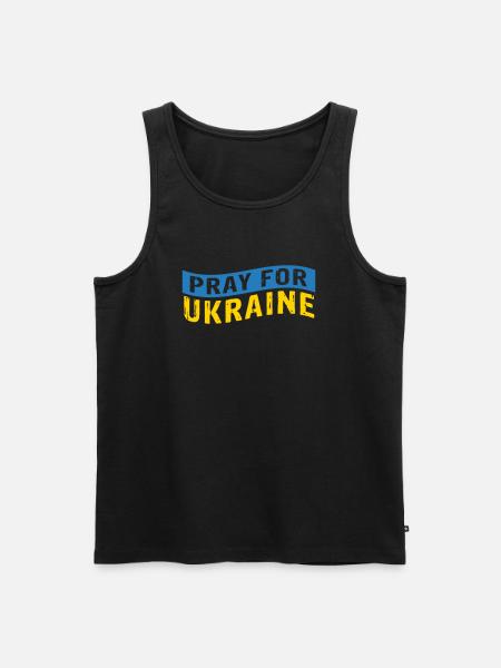 Pray for Ukraine - Men's Premium Organic Tank Top - black