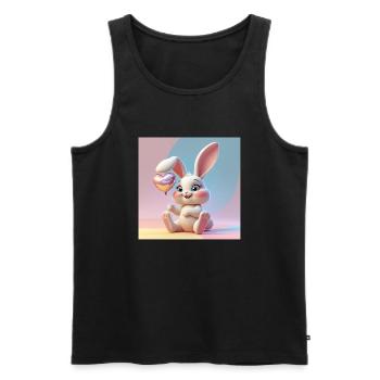 Zinzinuo – Lapin Mignon pour Tous - Débardeur bio Premium Homme - noir - Devant - Michal (187cm)