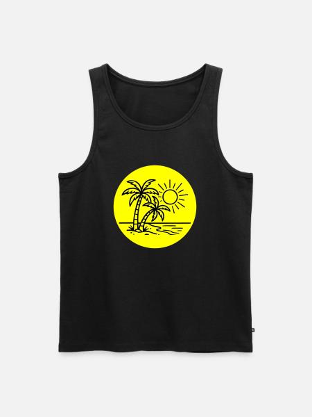 Island Palm Tree Symbol Holiday - Men's Premium Organic Tank Top - black