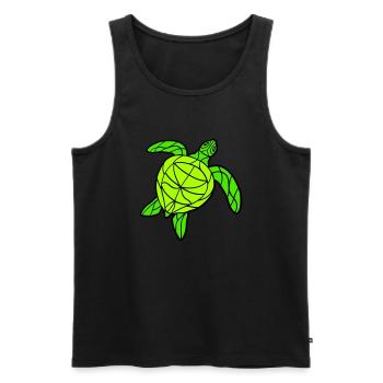 Water turtle lines strokes pattern nice cool - Men's Premium Organic Tank Top - black - Front - AI Model Male 178 light (178cm)