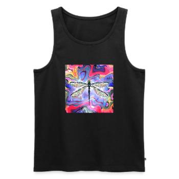Libelle - Männer Premium Bio Tank Top - Schwarz - Vorne - Michal (187cm)