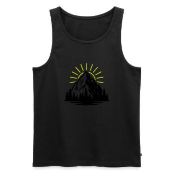 Mountain Nature Sun - Men's Premium Organic Tank Top - black - Front - Michal (187cm)