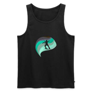 Wakeboarden Board Wassersport - Männer Premium Bio Tank Top - Schwarz - Vorne - Michal (187cm)