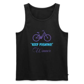 Keep Pushing – Symbolic Bike-Inspired Design - Männer Premium Bio Tank Top - Schwarz - Vorne - AI Model Male 178 light (178cm)