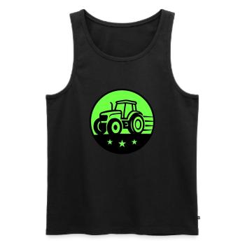 Agriculteur tracteur - Débardeur bio Premium Homme - noir - Devant - AI Model Male 178 light (178cm)