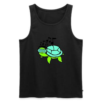 Schildkröte Party Brille Schlitze Kopfhörer Musik - Männer Premium Bio Tank Top - Schwarz - Vorne - Michal (187cm)