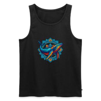 WPAP Polygon Stil Tiere Wal Blumen Kranz - Männer Premium Bio Tank Top - Schwarz - Vorne - AI Model Male 178 light (178cm)