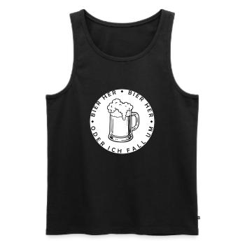 Bienen hier - Oder ich fall um! - Männer Premium Bio Tank Top - Schwarz - Vorne - AI Model Male 178 light (178cm)