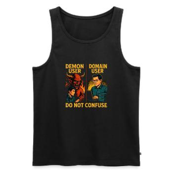 Demon User / Domain User - Men's Premium Organic Tank Top - black - Front - AI Model Male 178 light (178cm)