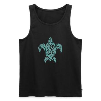 Sea turtle symbol, tribal tattoo - Men's Premium Organic Tank Top - black - Front - AI Model Male 178 light (178cm)