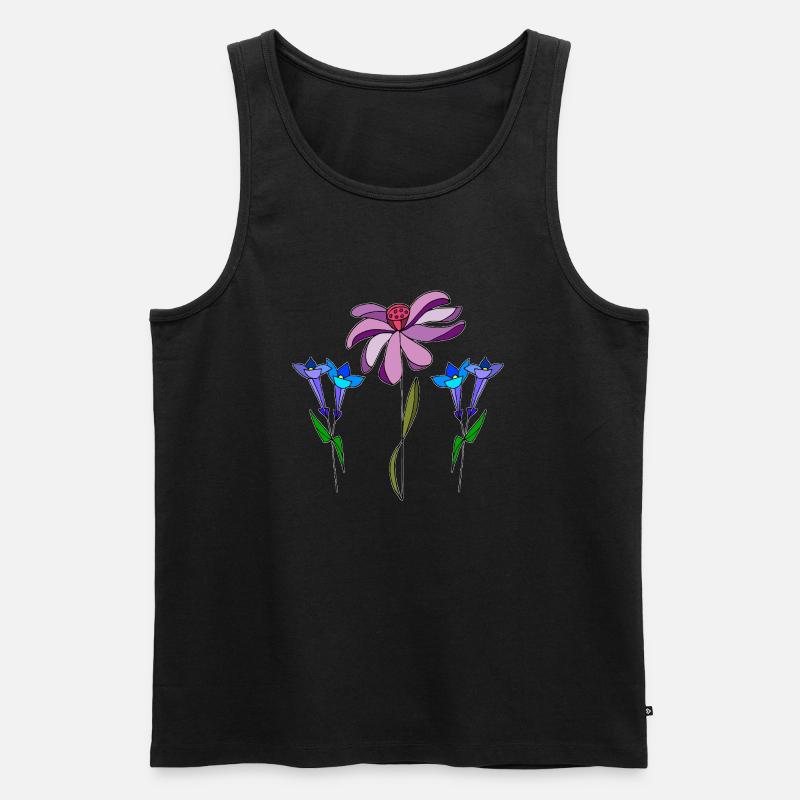 Blumen - Männer Premium Bio Tank Top - Schwarz