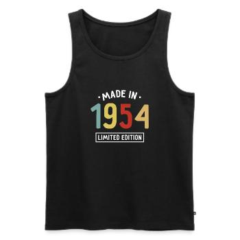 Made in 1954 - Limited Edition - Geburtsjahr - Männer Premium Bio Tank Top - Schwarz - Vorne - Michal (187cm)