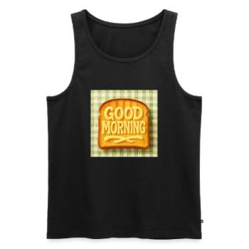 Good morning toast with butter - Men's Premium Organic Tank Top - black - Front - Michal (187cm)