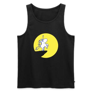 Unicorn Cliff Moon Mountain Round Night Cute Cartoon - Men's Premium Organic Tank Top - black - Front - Michal (187cm)