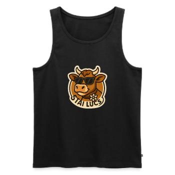 Vache Stai Lucs - Débardeur bio Premium Homme - noir - Devant - Michal (187cm)