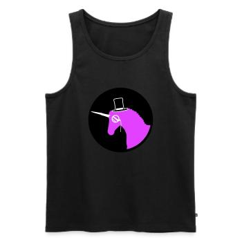 Einhorn Sir Gentleman Mr. reich Monokel Zylinder - Männer Premium Bio Tank Top - Schwarz - Vorne - Michal (187cm)