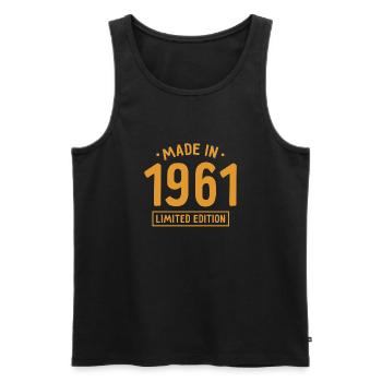 Fabriqué en 1961 - Edition limitée - Année de naissance - Débardeur bio Premium Homme - noir - Devant - Michal (187cm)