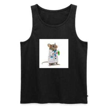 Lab Mouse – Fun Science Design - Men's Premium Organic Tank Top - black - Front - AI Model Male 178 light (178cm)