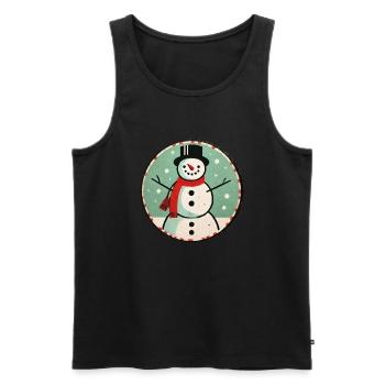 Schneemann Klassisches Winterspaß-Design - Männer Premium Bio Tank Top - Schwarz - Vorne - AI Model Male 178 light (178cm)