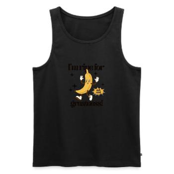 I'm Ripe for Greatness – Retro Banana Cartoon - Men's Premium Organic Tank Top - black - Front - Michal (187cm)