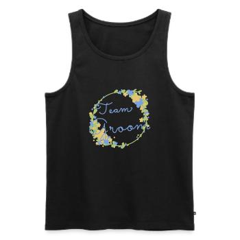 Team Groom /Team Bräutigam - Männer Premium Bio Tank Top - Schwarz - Vorne - Michal (187cm)
