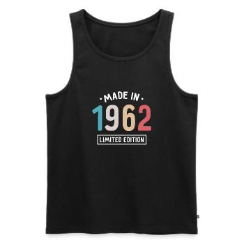 Made in 1962 - Limited Edition - Geburtsjahr - Männer Premium Bio Tank Top - Schwarz - Vorne - Michal (187cm)