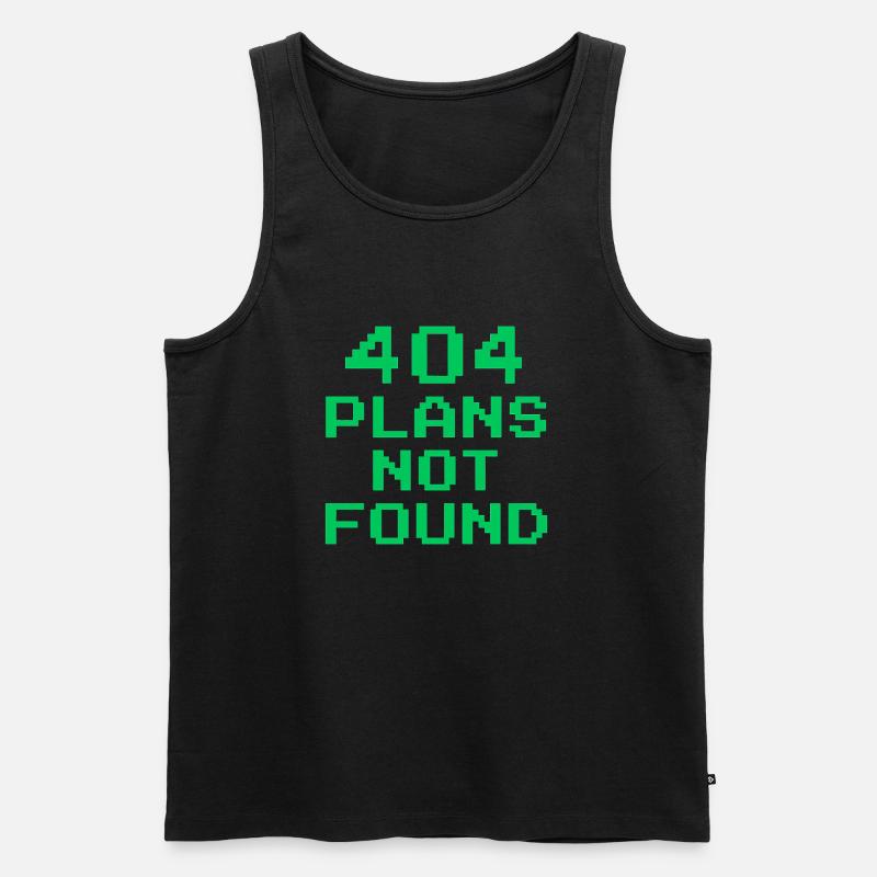 404 Pläne nicht gefunden | Retro-Pixel-Arcade-Meme - Männer Premium Bio Tank Top - Schwarz
