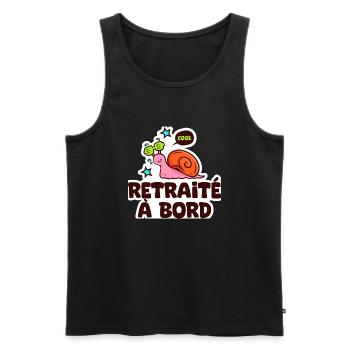 cadeau retraite homme retraité bord sticker - Débardeur bio Premium Homme - noir - Devant - Michal (187cm)