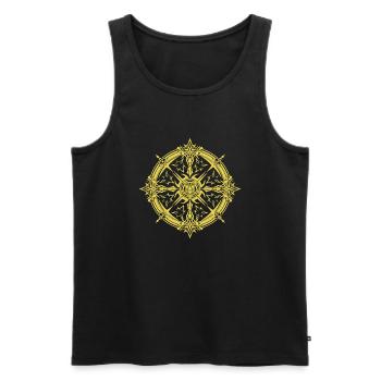 Arcane Circle & Runes – Rollenspiel T-Shirt - Männer Premium Bio Tank Top - Schwarz - Vorne - AI Model Male 178 light (178cm)