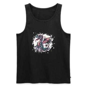 Vacances d’été du Dragon - Débardeur bio Premium Homme - noir - Devant - Michal (187cm)