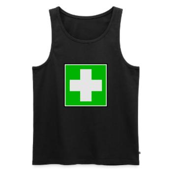 Erste-Hilfe-Kreuz - Männer Premium Bio Tank Top - Schwarz - Vorne - AI Model Male 178 light (178cm)
