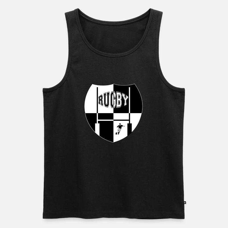 rugby - Männer Premium Bio Tank Top - Schwarz