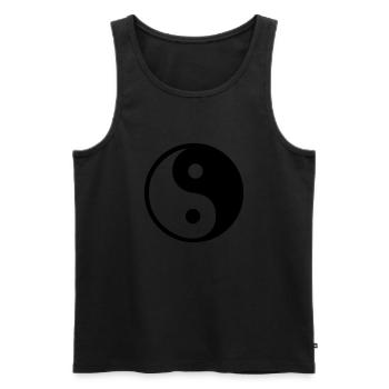 Yin Yang - Männer Premium Bio Tank Top - Schwarz - Vorne - Michal (187cm)
