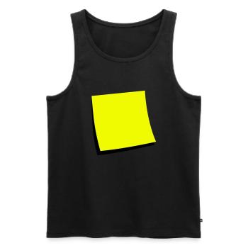 sticky note - add text - Men's Premium Organic Tank Top - black - Front - AI Model Male 178 light (178cm)