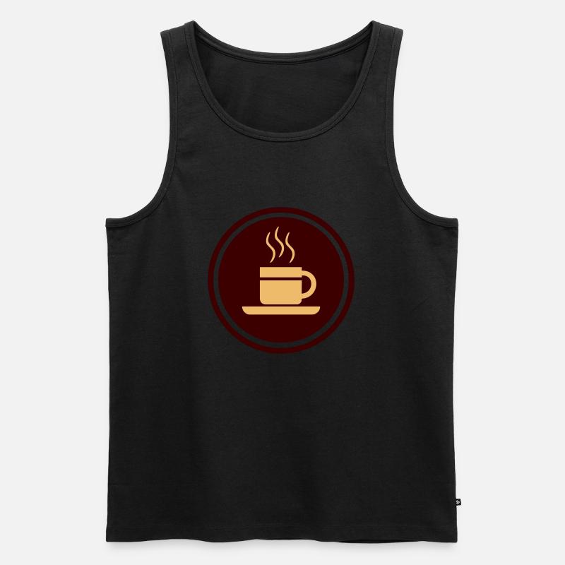 Kaffee - Männer Premium Bio Tank Top - Schwarz