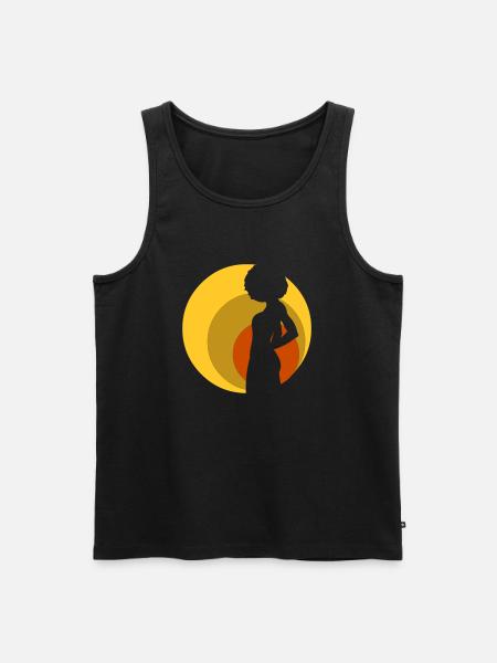 retro_afro_girl_01 - Männer Premium Bio Tank Top - Schwarz