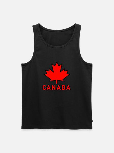 Canada Leaf zweifarbig - Männer Premium Bio Tank Top - Schwarz