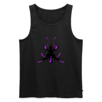 buddha_2f - Männer Premium Bio Tank Top - Schwarz - Vorne - AI Model Male 178 light (178cm)