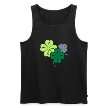 Glücks Kleeblatt - Geschenk zum Geburtstag - Männer Premium Bio Tank Top - Schwarz - Vorne - AI Model Male 178 light (178cm)