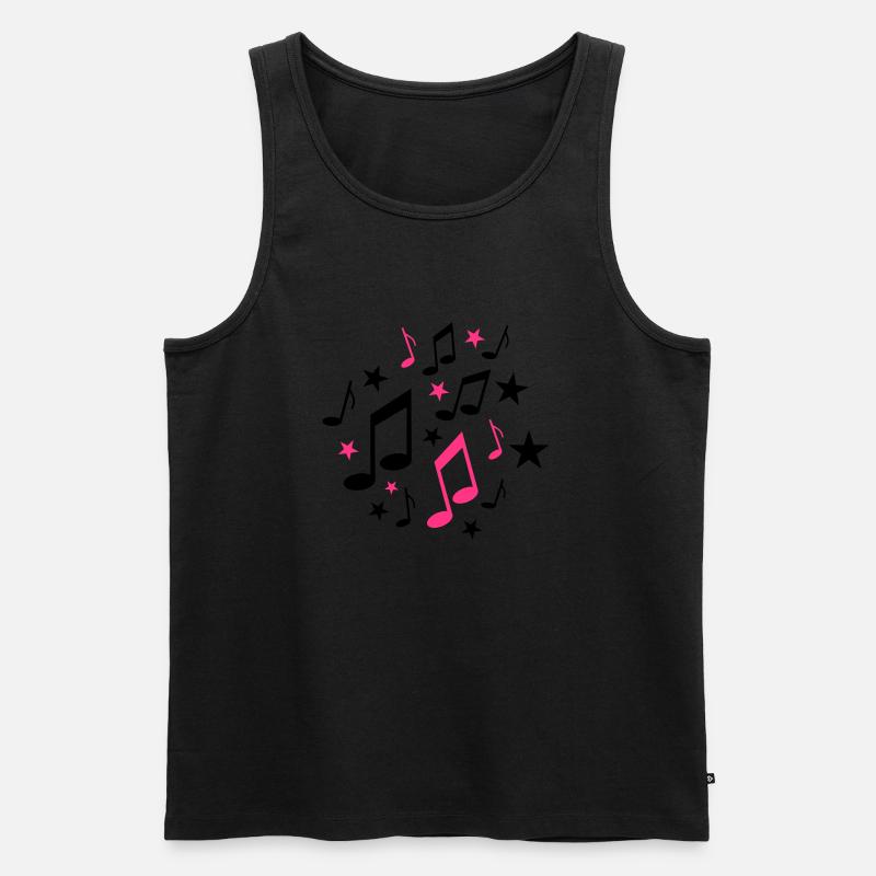 Noten - Musik - Männer Premium Bio Tank Top - Schwarz