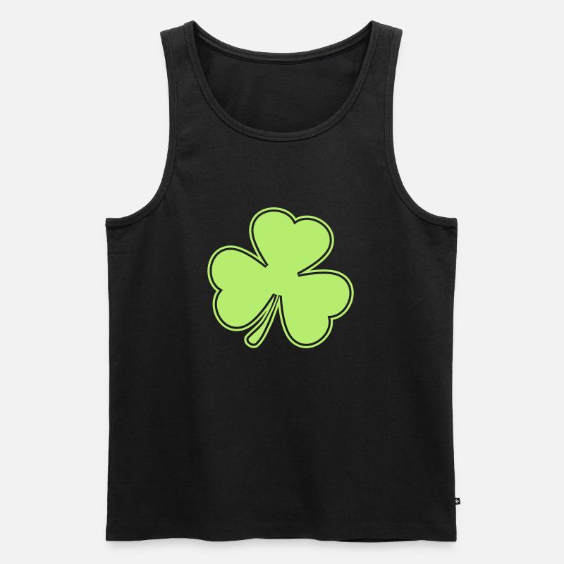 kleeblatt St. Patrick´s Day - Männer Premium Bio Tank Top - Schwarz