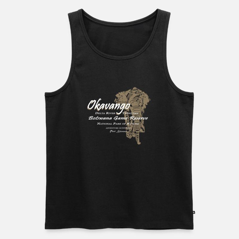Okavango Elefant - Männer Premium Bio Tank Top - Schwarz