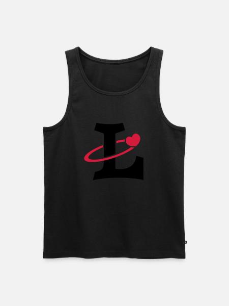"L" Herz-Orbit - Männer Premium Bio Tank Top - Schwarz