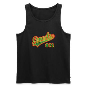 Guadeloupe Gwada 971 Cannabis - Débardeur bio Premium Homme - noir - Devant - Michal (187cm)