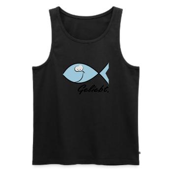 Happy Ichthys - Christliches Symbol Fisch - Männer Premium Bio Tank Top - Schwarz - Vorne - AI Model Male 178 light (178cm)