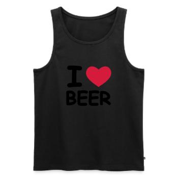 I Love Beer - Männer Premium Bio Tank Top - Schwarz - Vorne - Michal (187cm)