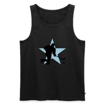 icehockey_star_c_2c - Men's Premium Organic Tank Top - black - Front - Michal (187cm)