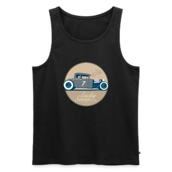 Hot Rod - Men's Premium Organic Tank Top - black - Front - AI Model Male 178 light (178cm)