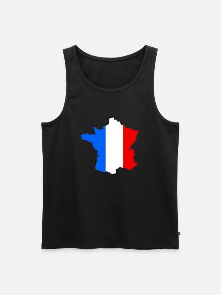 France - Men's Premium Organic Tank Top - black