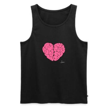 Herz und Hirn - Männer Premium Bio Tank Top - Schwarz - Vorne - AI Model Male 178 light (178cm)